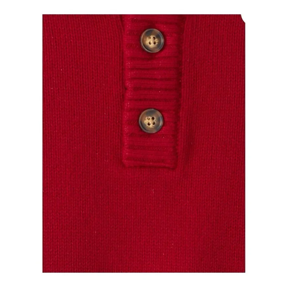 Carter’s Toddler Red Cotton Sweater Size 3T Buttons Crew Neck Holiday Winter